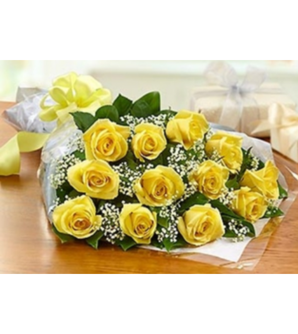 WRAPPED ROSE SALE! - Yellow/Red or Orange