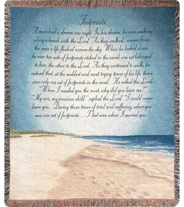 Tapestry Throw - Footprints In The Sand