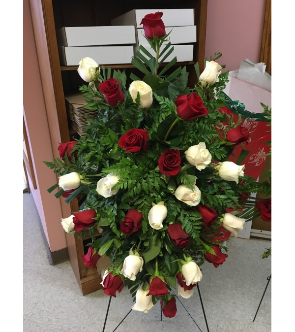 White and Red Rose Elegance