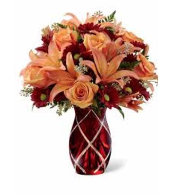Fall Etched Vase