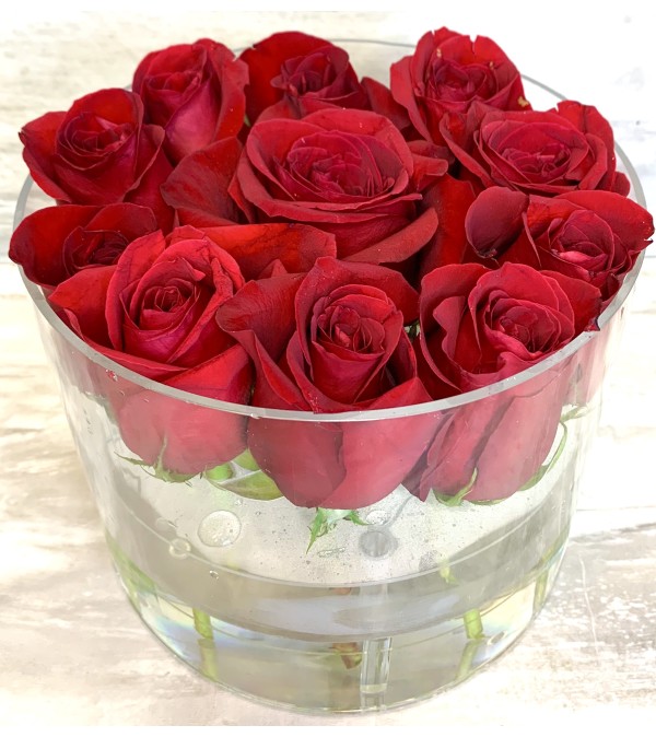 Red Rose - Round Acrylic Box