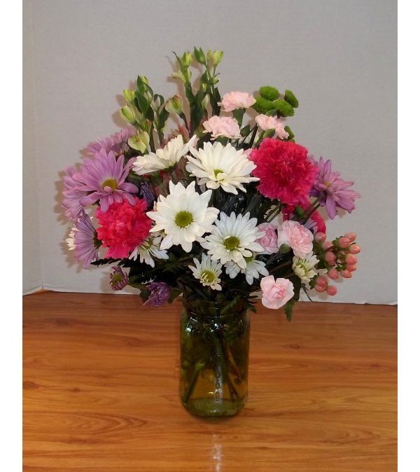 Garden of Daisies Canning Jar Bouquet