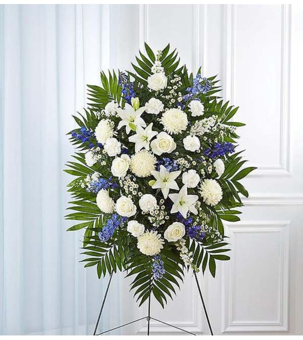 Standing Spray-Blue & White