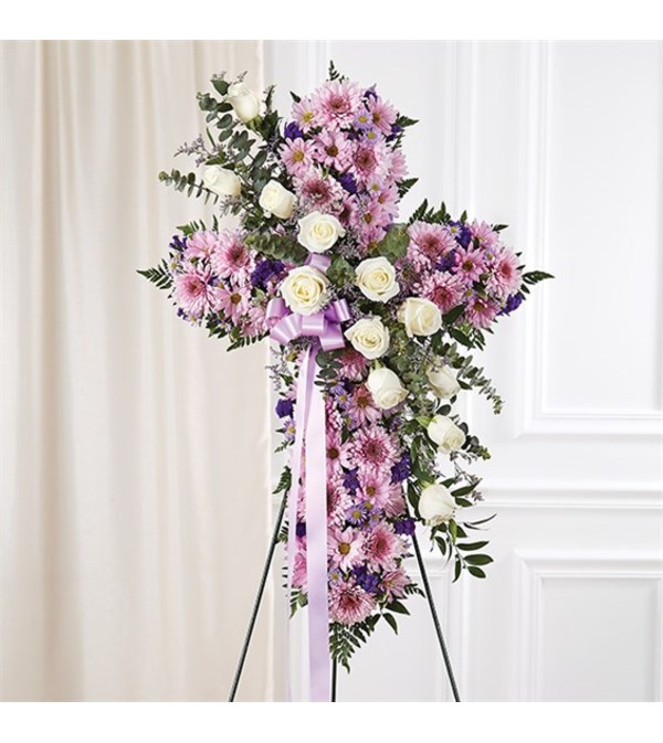 Cross-Lavender & White