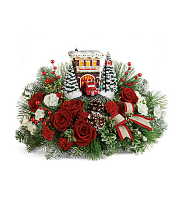 Thomas Kinkade's Fire Station with Roses 2019