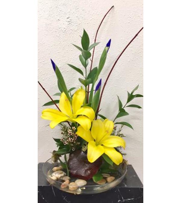 Lilies and Iris Ikebana