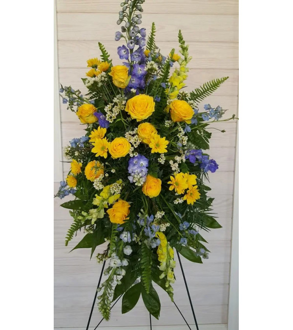 Blue and Yellow Standing Spray