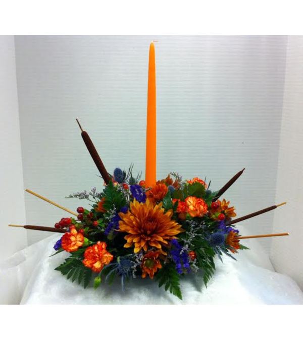 Fall Single Candle Centerpiece