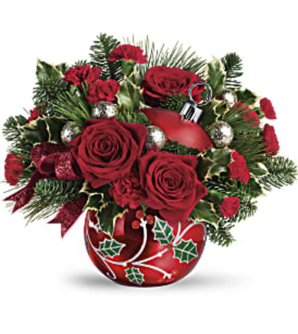 Teleflora Deck the Holly Ornament Bouquet