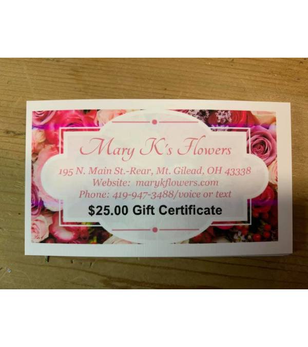 Gift Certificate $25
