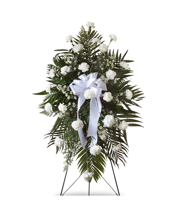 White Carnation Standing Spray