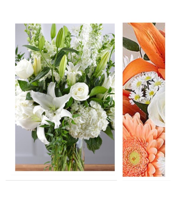 Peach/Orange Mix-Large Vase Arrangement