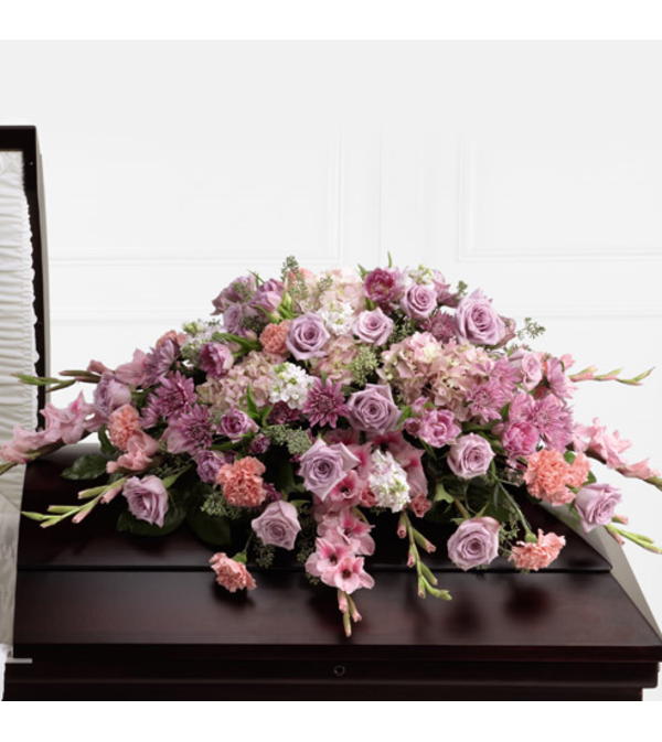 Pastel peace casket spray