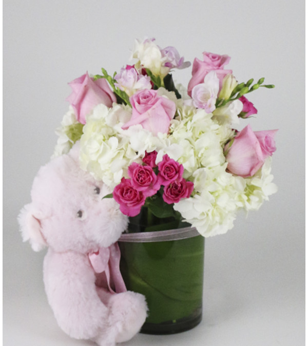 Little Pink Bear Arrangement