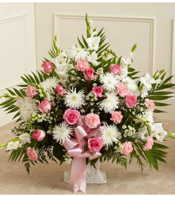 Pink Mache Sympathy Basket