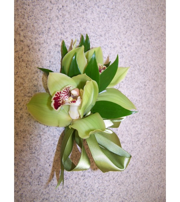 Green Cymbidium Orchid Corsage