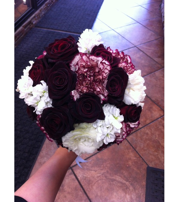 Burgundy and White Bouquet