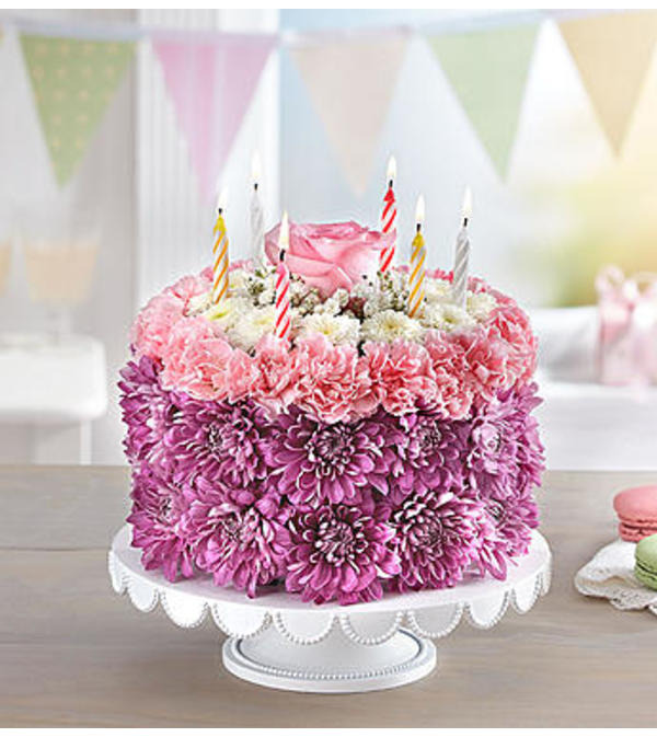Birthday Wishes Flower Cake™ Pastel