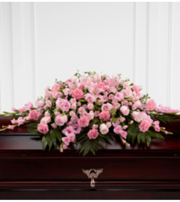 shades of pink casket spray