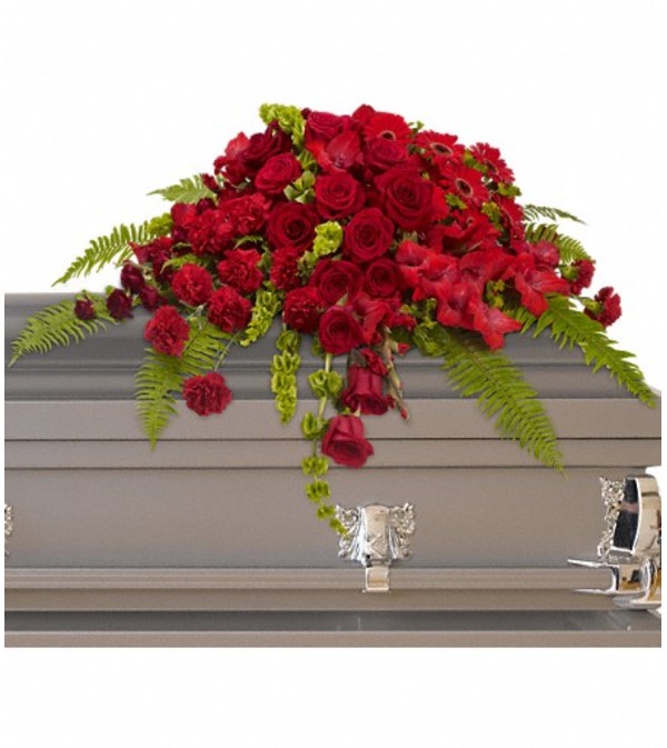 Red Rose Sanctuary Casket Spray