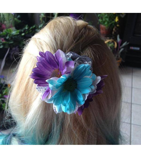 Daisy Hair Accessory - Purple & Blue