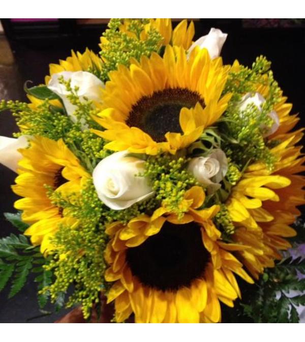 Sunflowers and Roses Bridal Bouquet