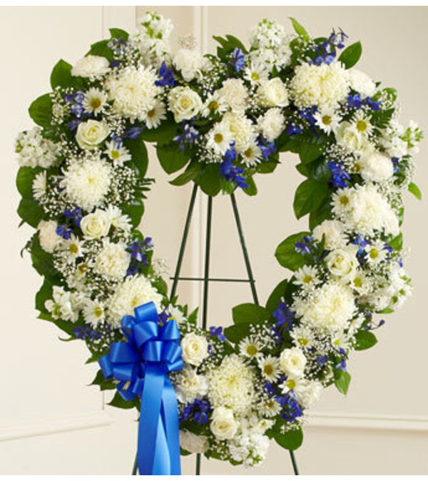 White Blue Standing Heart