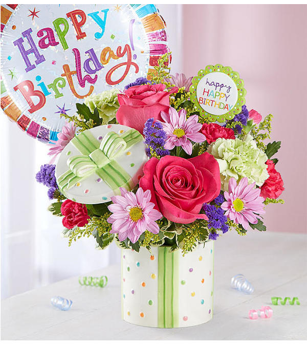 Happy Birthday Present Bouquet - Charlotte, NC Florist