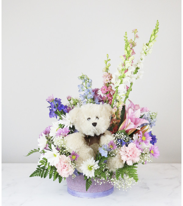 Fluffy Teddy Basket