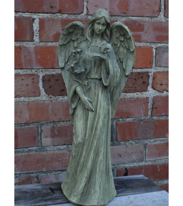 Large Ceramic Angel with Bird