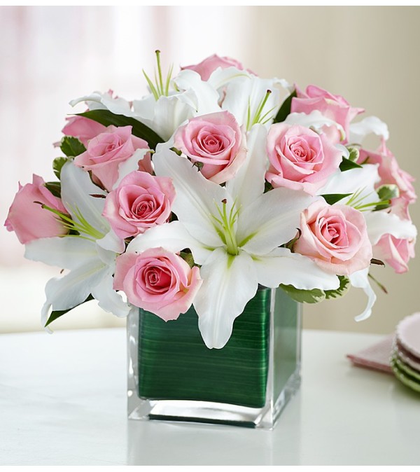 Lily Cube & Pink Rose