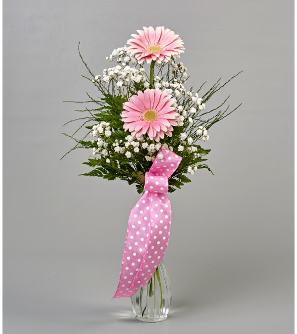 Pink Gerbera Bud Vase