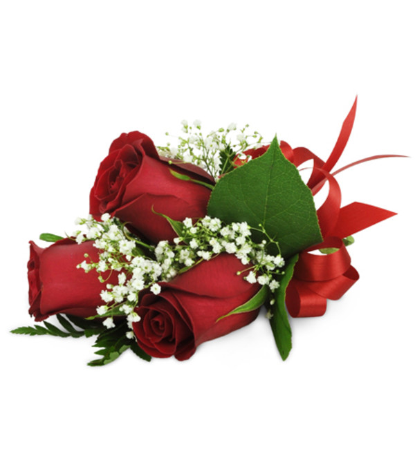 Rose Trio Wrist Corsage Quincy IL Florist Rose Trio Wrist Corsage Quincy IL Florist
