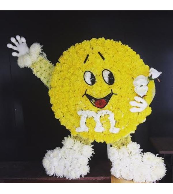 Yellow M&M Custom Sympathy Piece