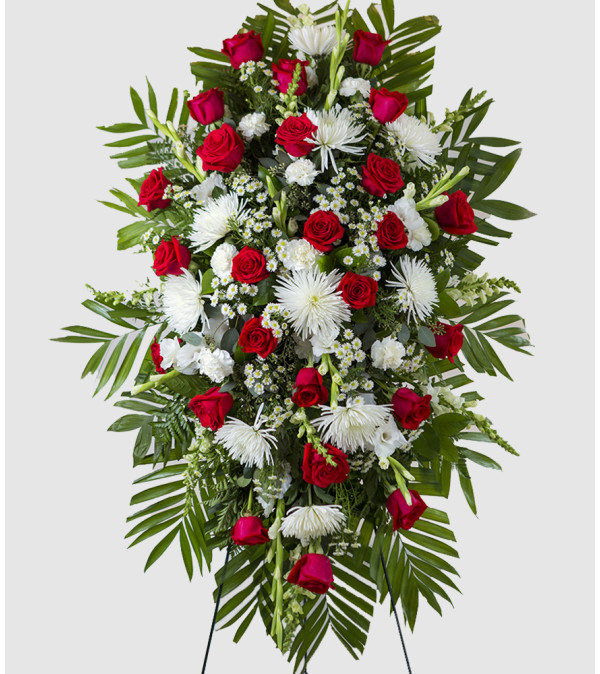 Red & White Standing Spray