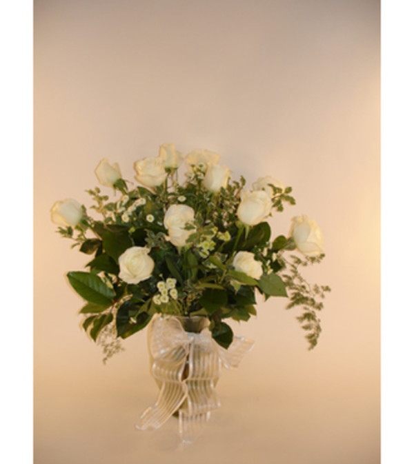 One Dozen White Roses