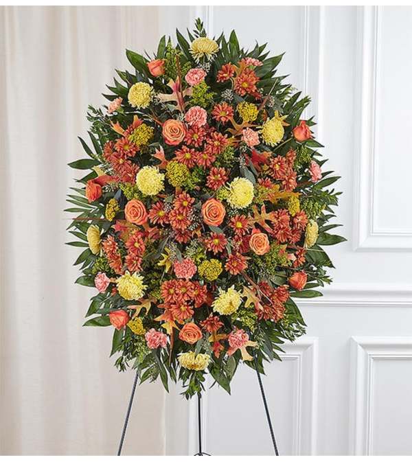 Sympathy Standing Spray - Fall Colors