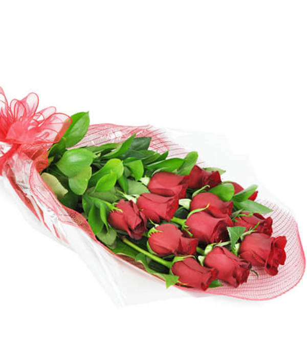 Perfect Wrapped Long-Stemmed Red Roses - Moline, IL Florist