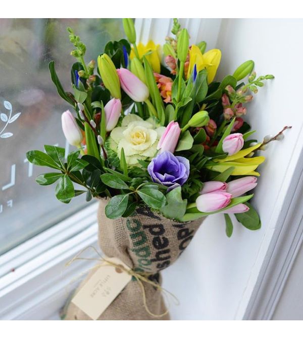 Old Rock Coffee Burlap Bouquet