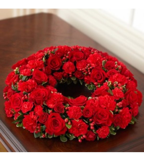 Red Cremation Wreath