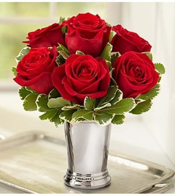 Julep Cup Rose Arrangement - Red