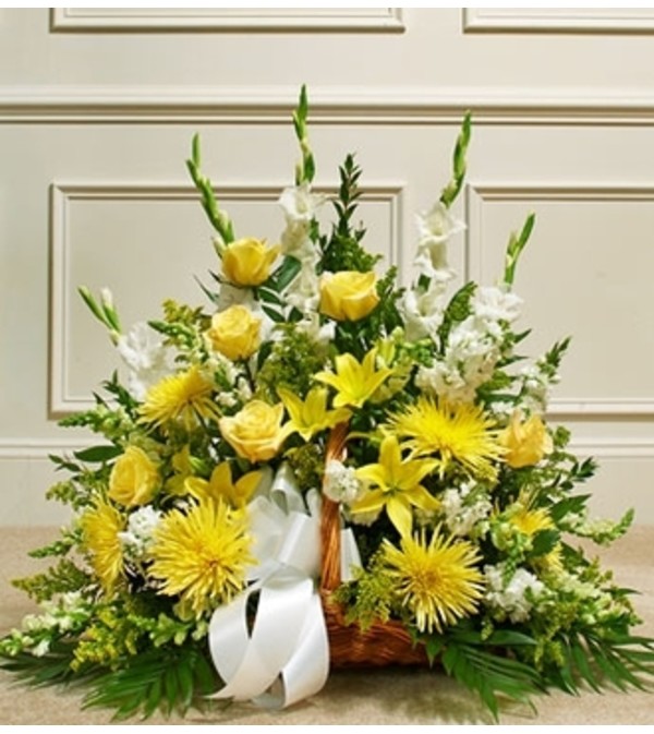Yellow and White Mixed Fireside Basket