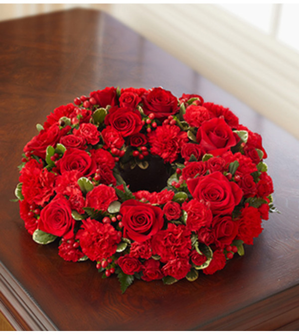 Cremation Wreath - All Red