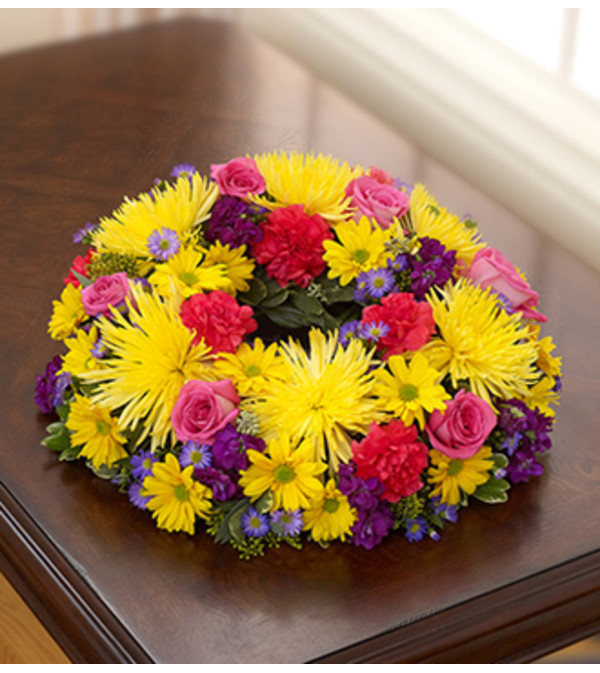 Cremation Wreath - Multicolor Bright