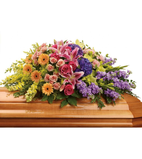 Magical summer garden casket spray