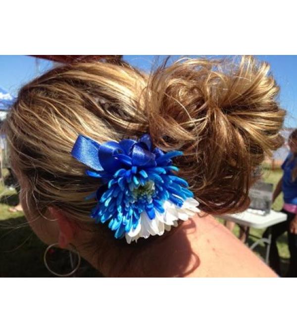 Daisy Hair Accessory - White & Blue