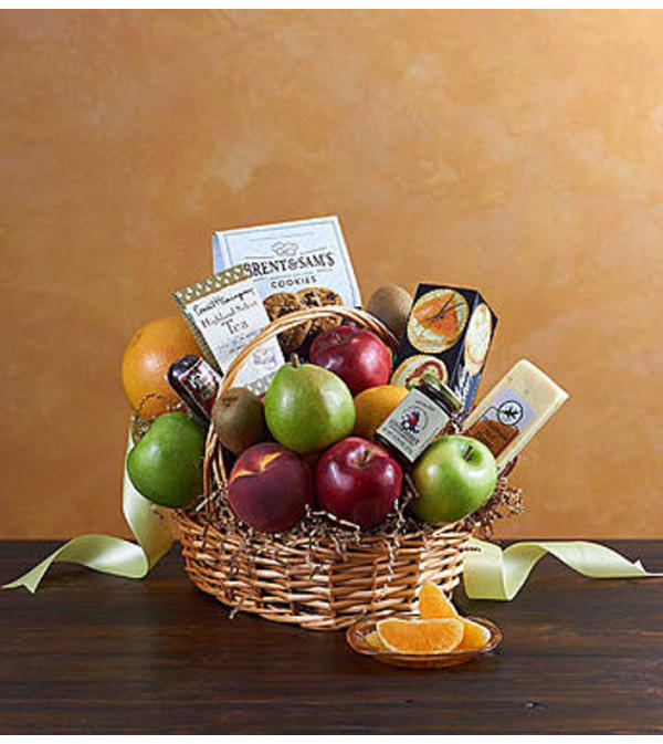 Deluxe Fruit & Gourmet Basket for Sympathy