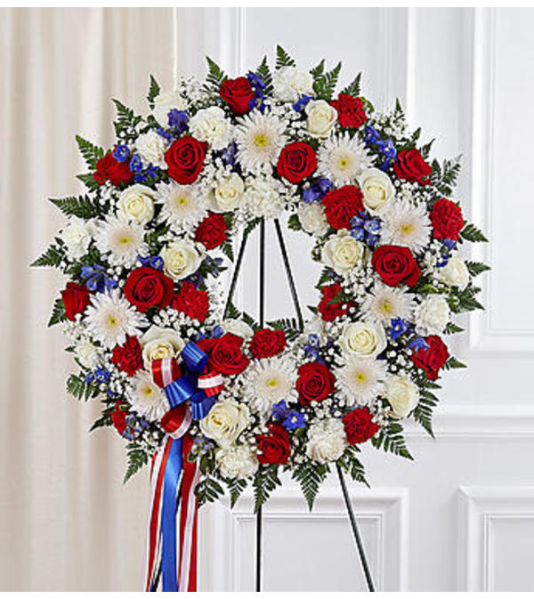 Serene Blessings Red, White & Blue Standing Wreath