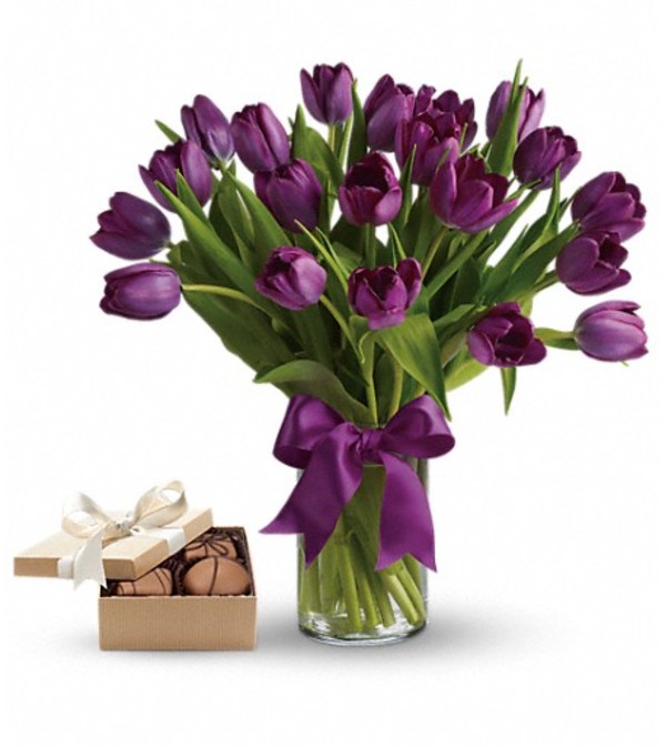 Purple Tulips Gift Set