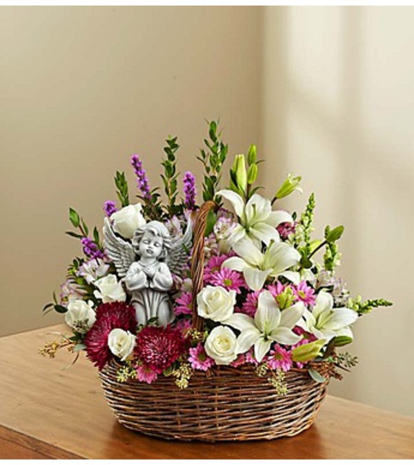 Heavenly Angel™ Lavender & White Basket